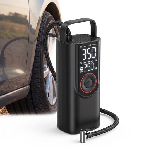 Gonfleur Pneu Voiture Sans Fil - vue studio fond blanc