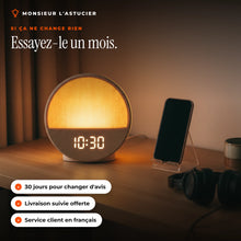 Le reveil sur un bureau au crepuscule : 30 jours pour changer d'avis, livraison suivie offerte