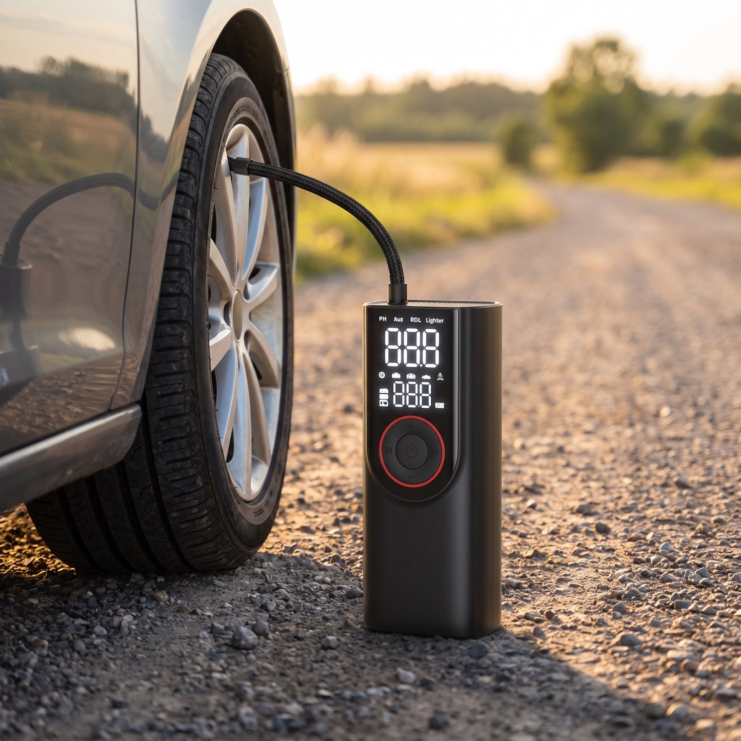 Gonfleur Pneu Voiture Sans Fil 150 PSI, Batterie 6000 mAh et Arrêt Auto